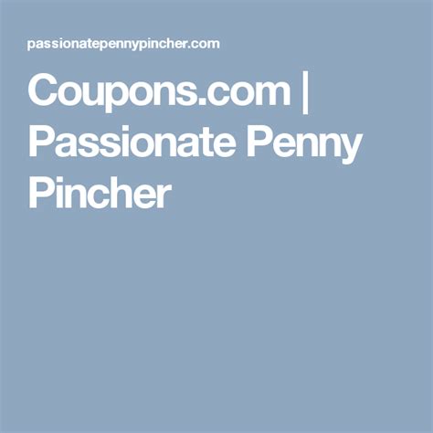 passionate penny pincher coupon